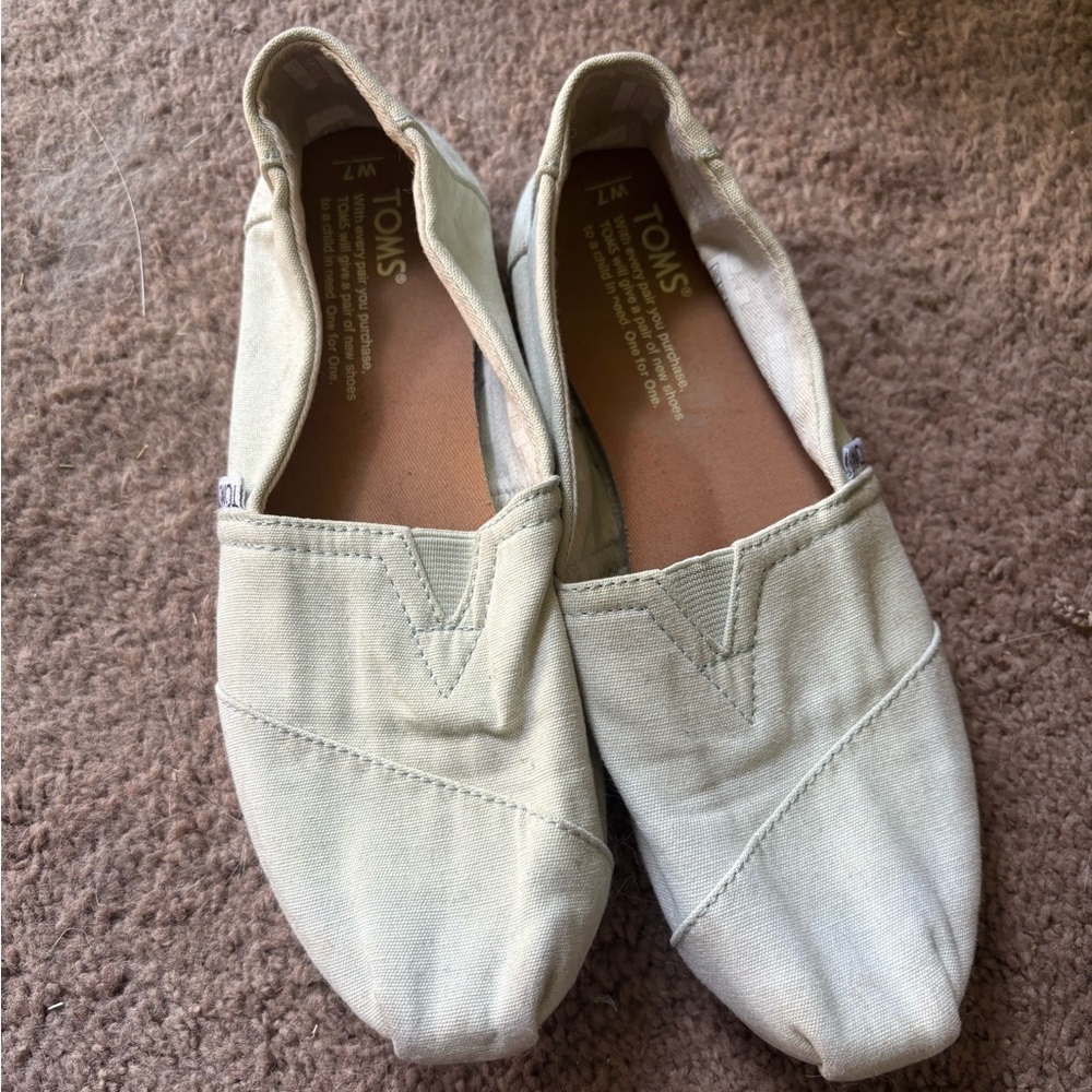 Tom’s Light Green/Blue Slip ons